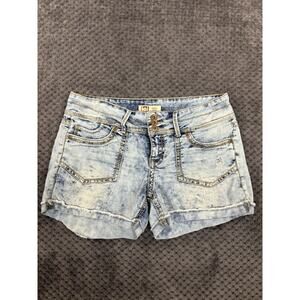 LEI Acid Washed Denim Jean Shorts Cutoffs Low Rise Women's Size 9